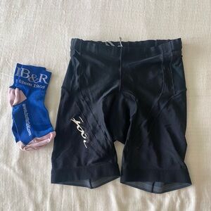 Zoot triathlon shorts and Butterfield biking socks, size medium
